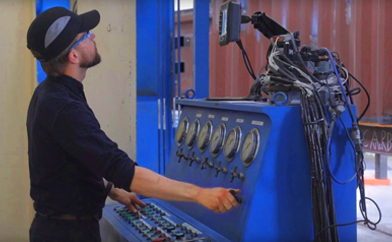 Behind the controls